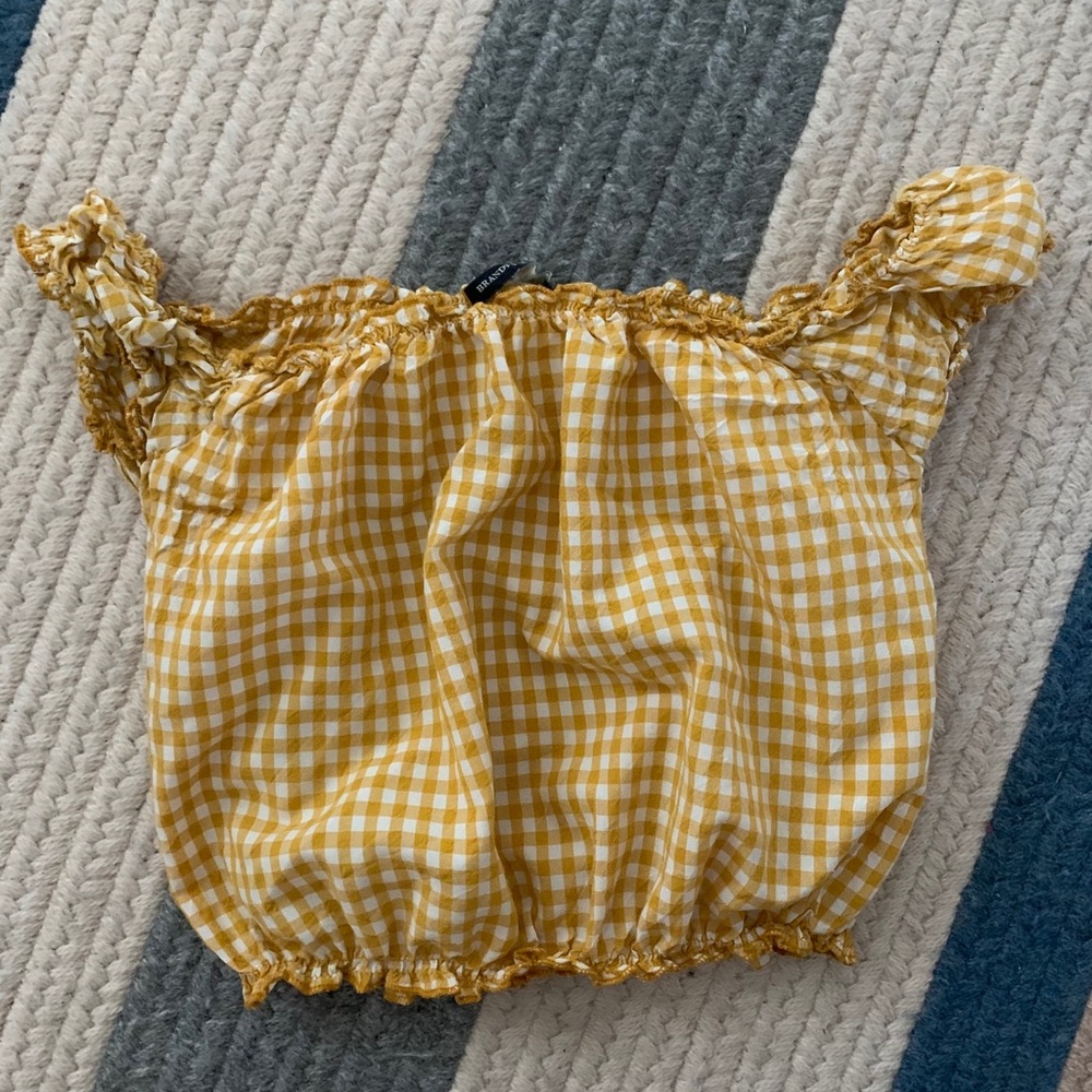 Brandy Melville Yellow Gingham Top